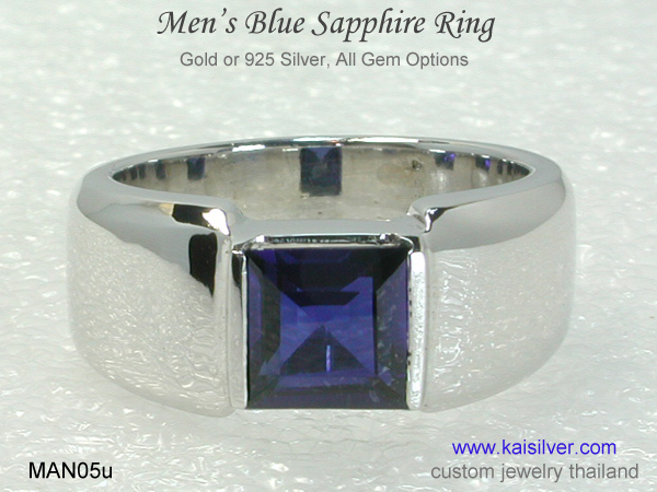 man sapphire ring made to order