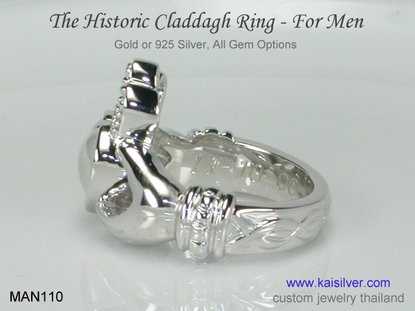 men's ring gold or silver claddagh