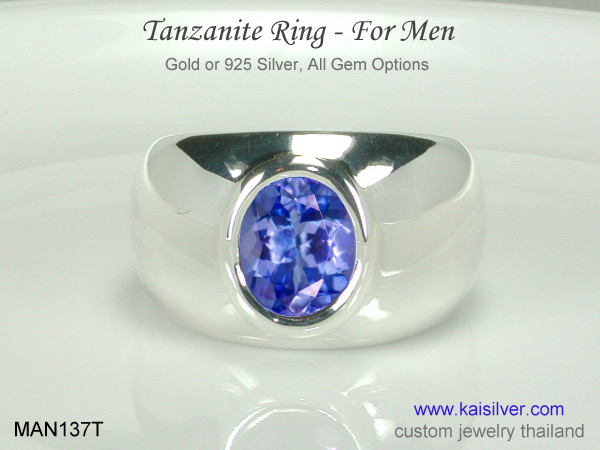 men's wedding ring gemstone tanzanite