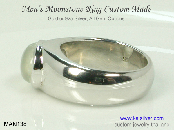 custom men's rings moonstone