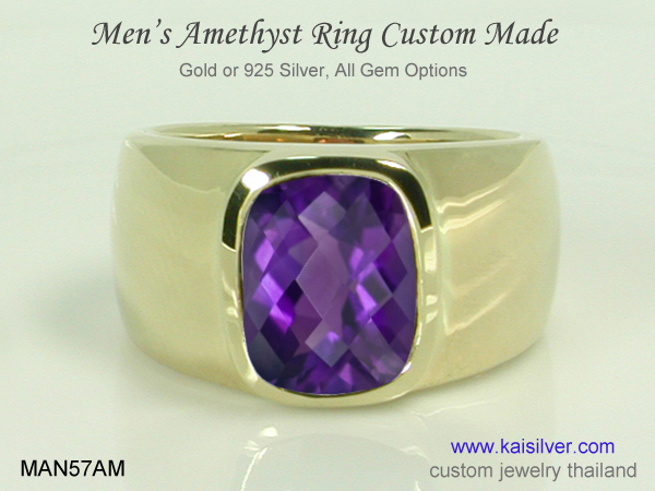 Men's amethyst clearance rings for sale