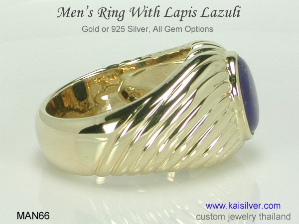 men's ring with lapis lazuli