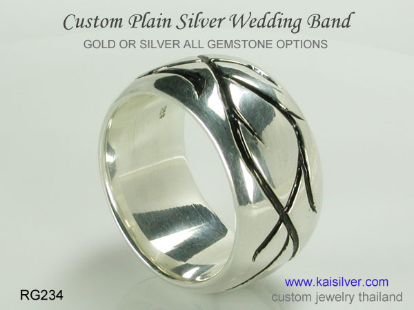 mens silver band ring